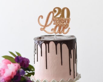 20 Years of Love 3D Cake Topper, 1 pc | 20th Anniversary