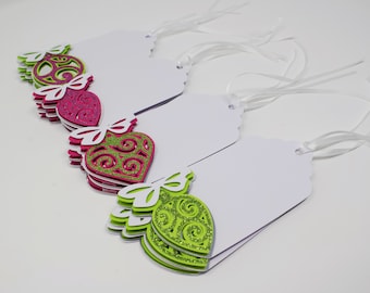 Christmas Ornaments Gift Tags, 12 pcs per pack