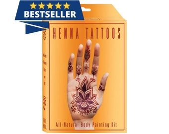 Organic Henna Premium Kit / Best Natural Henna Temporary Tattoo / Body Art Mehndi Ink