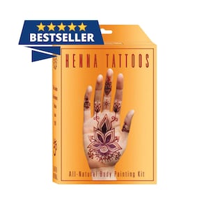 Organic Henna Premium Kit / Best Natural Henna Temporary Tattoo / Body Art Mehndi Ink
