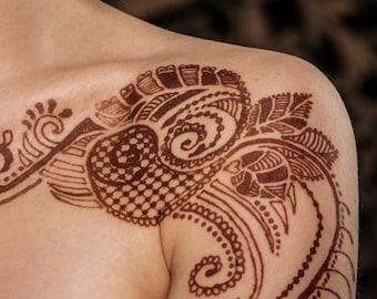 Complete Henna Kit for Body Art - neck, arms, back, legs, pregnant belly, shoulders