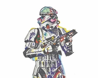Stormtrooper Watercolor Art Print, Star Wars Fan Art