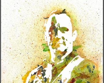 Dave Matthews Watercolor Portrait Print, Signed Limited Edition