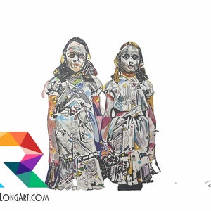 Original Watercolor art &quot;Those Grady Girls&quot; featuring the Shining Twins! Available in 9x11 matted, 11x14, 20x30 and 24x36 Prints!