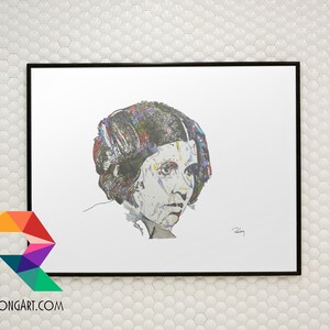 Original Watercolor art &quot;Your Worship&quot; featuring Carrie Fisher as Princess LEIA! Available in 9x11 matted, 11x14, 20x30 and 24x36 Prints!