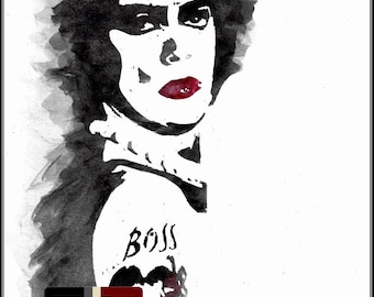 Tim Curry Watercolor Portrait Print, Rocky Horror Picture Show Art