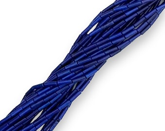 4x13MM Turquoise Tube Bead - Deep Blue - 16" Strand