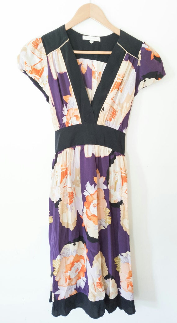1970s Hawaiian wrap dress, tropical flower wrap dr