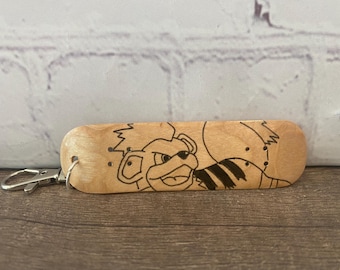 Hand painted anime mini skateboard keychain