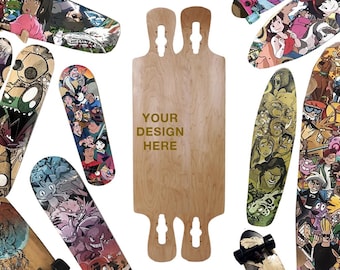 Tavola da longboard Drop Through Double Kick dipinta a mano personalizzata da 42" o completa