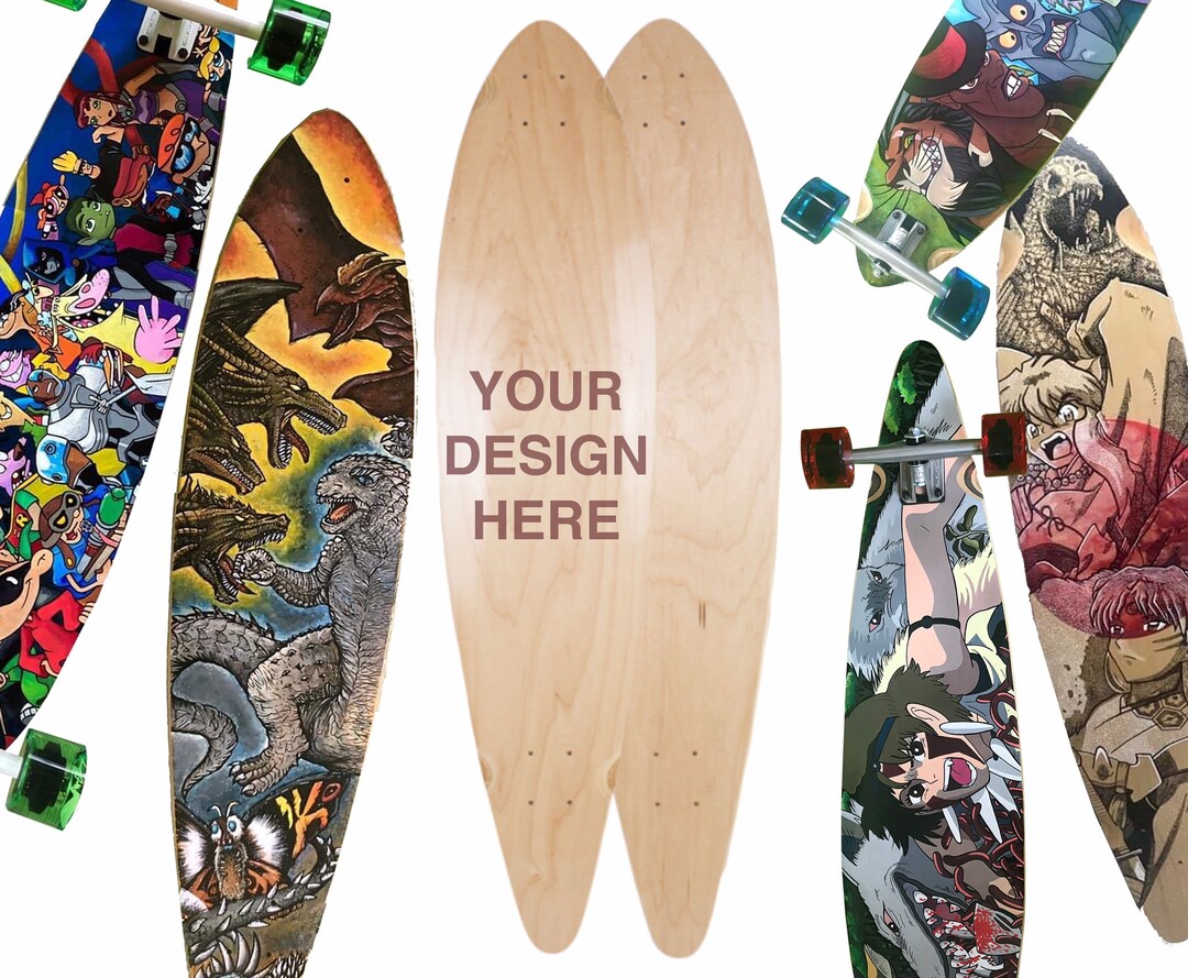 Custom Hand Painted 40 Pintail Longboard Deck or Complete - Etsy