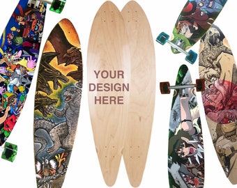 Tavola da longboard Pintail dipinta a mano personalizzata da 40" o completa