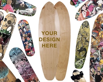 Deck Longboard Kicktail personalizzato dipinto a mano da 36" o completo