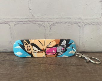 Hand painted anime mini skateboard keychain