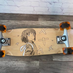 27" Hand painted Mini Kicktail Longboard Complete