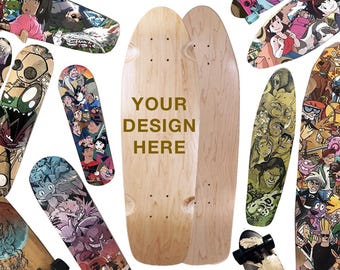 Tavola da longboard Mini Kicktail personalizzata dipinta a mano da 27" o completa