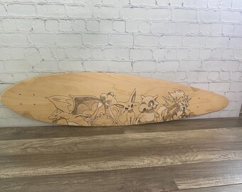 40" hand painted Pintail Longboard Deck