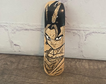 Hand painted anime mini skateboard keychain