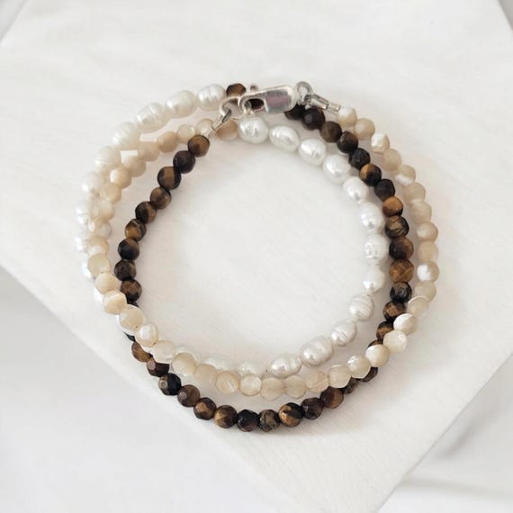 Dainty gemstone triple wrap bracelet, multi gemstone bracelet, boho bracelet