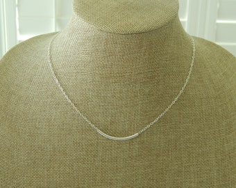 Sterling silver tube necklace, minimalist jewelry, layering necklace