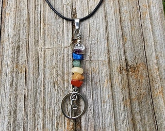 Necklace Chakra Stones For Woman Crystal Necklace Gift For Friend Chakra Jewelry For Meditation Yoga Tree Pose Necklace For Chakra Balance