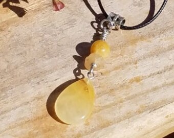 Necklace Yellow Gemstone Gift For Woman Quartz Stone Pendant For Man Self Care Focus Empowerment Courage Energy Chakra Necklace For Friend