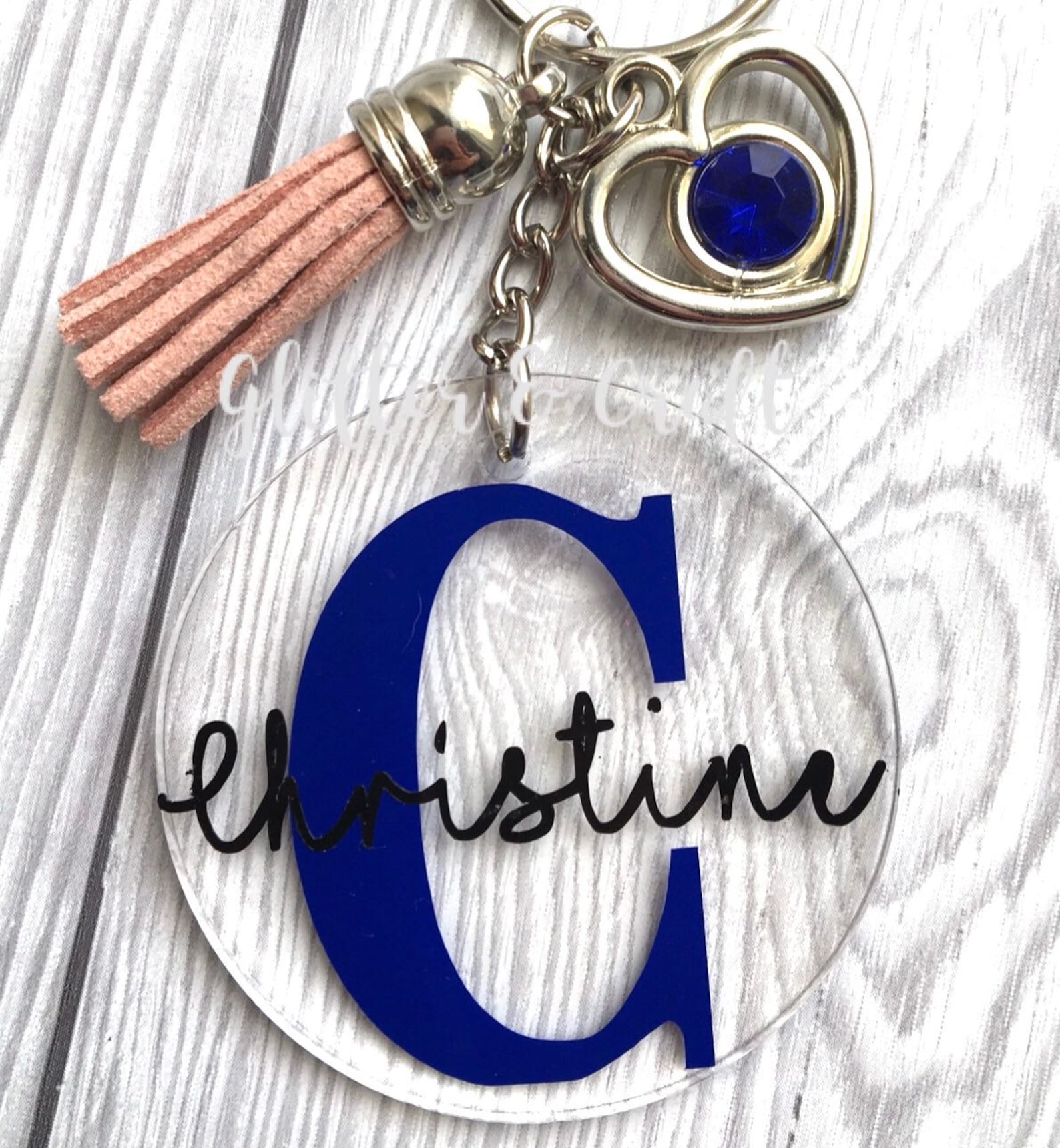 Personalized Round Acrylic Keychains With Vinyl Decals Etsy