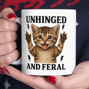 Paws-itively charmig kattmugg för din morgonkafferitual, löstagbar mugg kattunge, rolig kattmugg