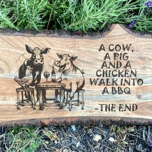 Diseño SVG divertido de barbacoa / Chiste de vaca, cerdo y pollo / Camiseta de parrilla SVG para Cricut, archivo de grabado láser, charcutería divertida PNG, tabla de cortar SVG