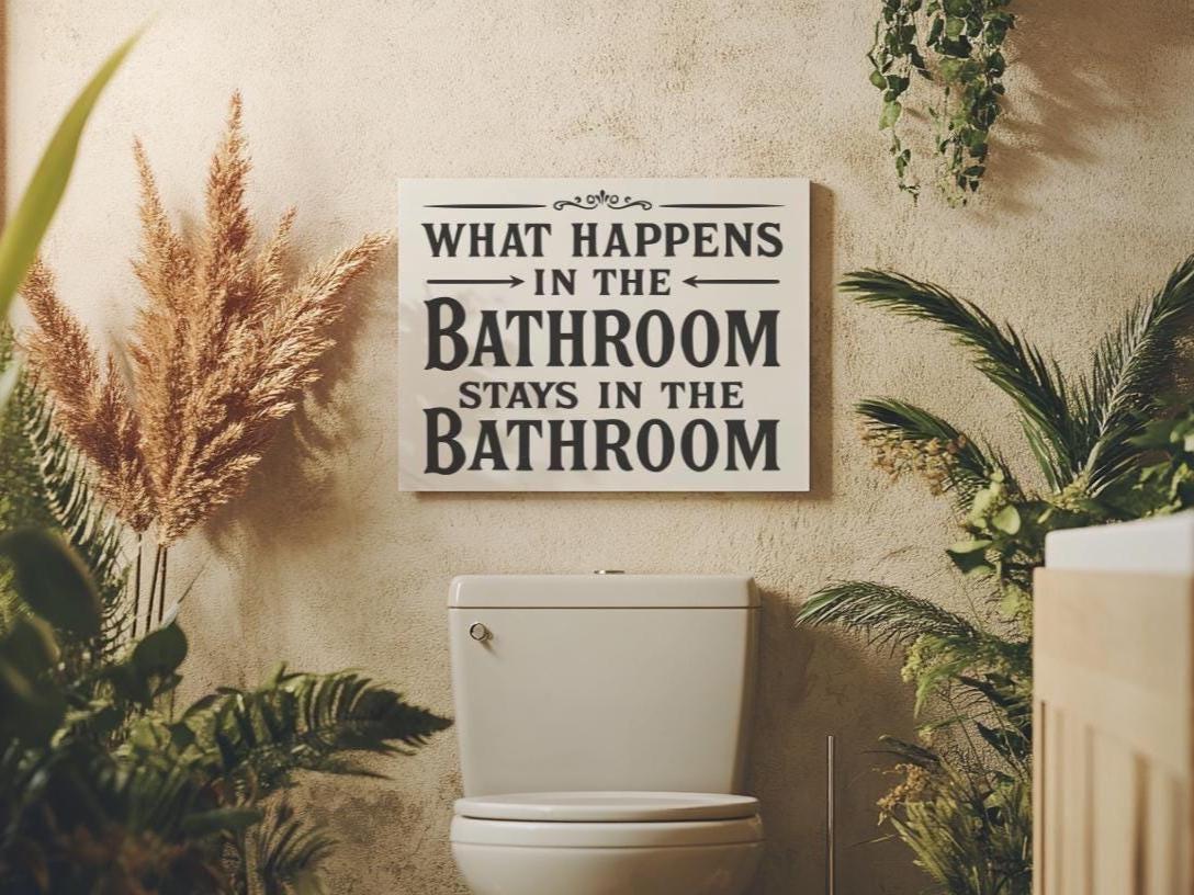 25 Funny Bathroom Sign SVG PNG Bundle, Vintage Bathroom Humor Quotes ...