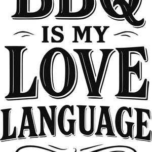 BBQ Liebe Sprache SVG Png Dxf | Grill Master Shirt Design, Vatertags Schürze-Datei, Laser-Schneidebrett, Sublimation Clipart BBQ Design