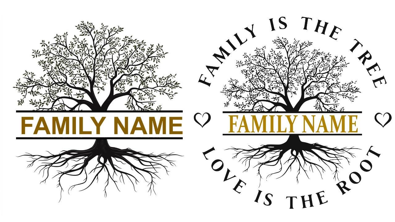 Personalized Family Tree Design for DIY Projects | Rooted in Love SVG ...