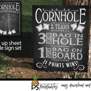 Cornhole yard game sign | BBQ yard games - corn hole game - yard game sign - printable yard game sign -  wedding yard games