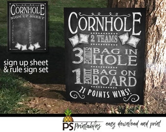 Cornhole yard game sign | BBQ yard games - corn hole game - yard game sign - printable yard game sign -  wedding yard games