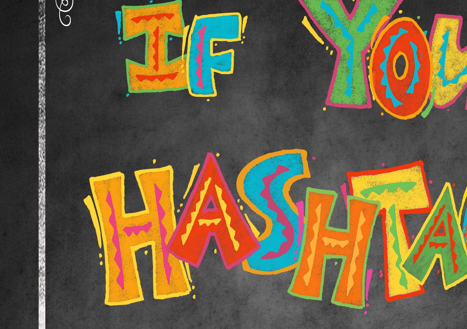 Fiesta Party Hashtag Sign Printable Social Media Sign Fiesta Etsy