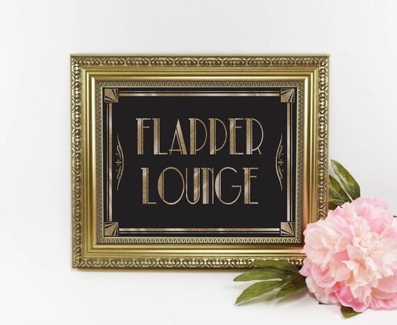 1920s Flapper Lounge Sign Printable Wedding Sign Reception Etsy