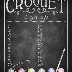 Yard Games for Weddings Sign PRINTABLE yard games poster, Croquet Game Sign, Backyard BBQ games, Croquet Game image 10