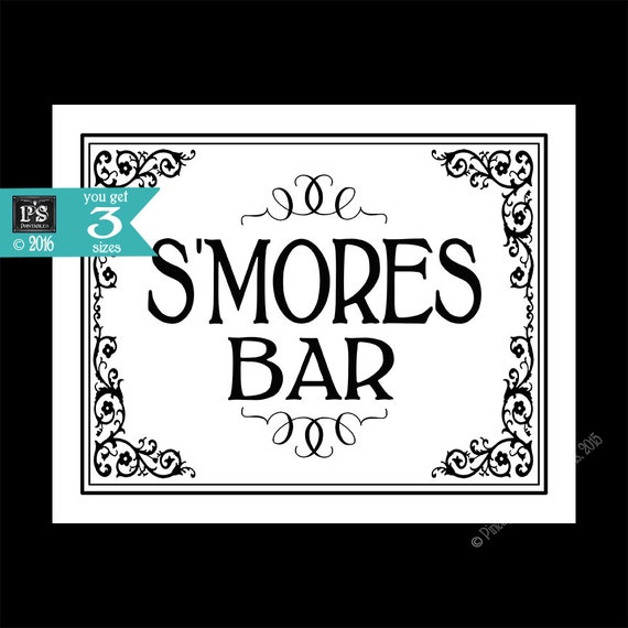 Printable S'mores Bar Special Event Sign Instant | Etsy