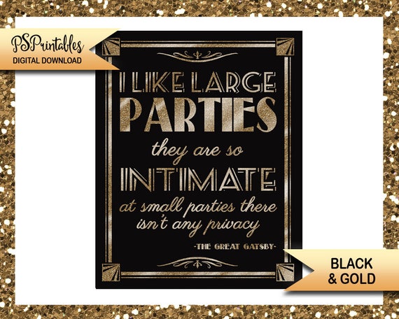 I Like Large Parties Quote Printable 1920s Party Printable Etsy