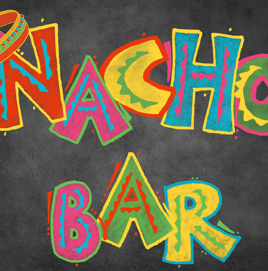 Printable NACHO BAR Sign Great To Use For A Taco Bar Party Etsy