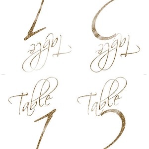 PRINTABLE Tented Table Numbers 1-12 White With Faux Gold - Etsy