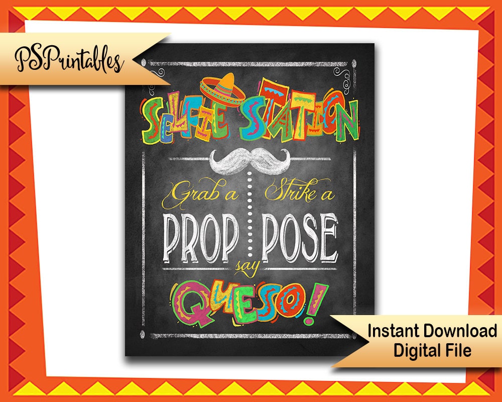 Fiesta Photo Booth Sign, Fiesta Party Decorations, Mexican Party