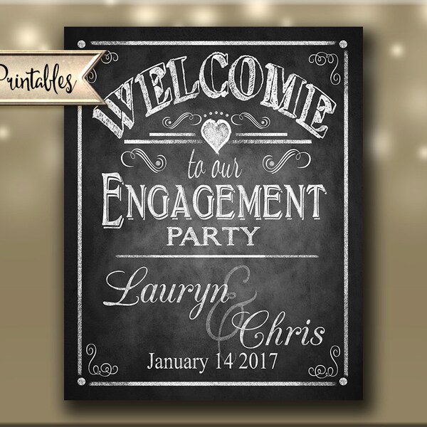 Engagement Chalkboard Sign Etsy