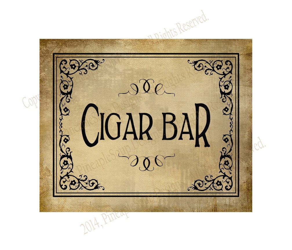 Cigar Bar Printable Wedding or Special Event Sign Instant - Etsy