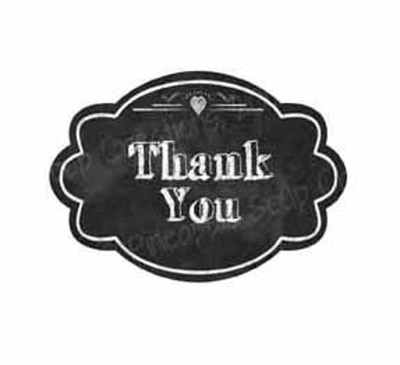 Printable Thank You Chalkboard Tags 2x3 Instant - Etsy