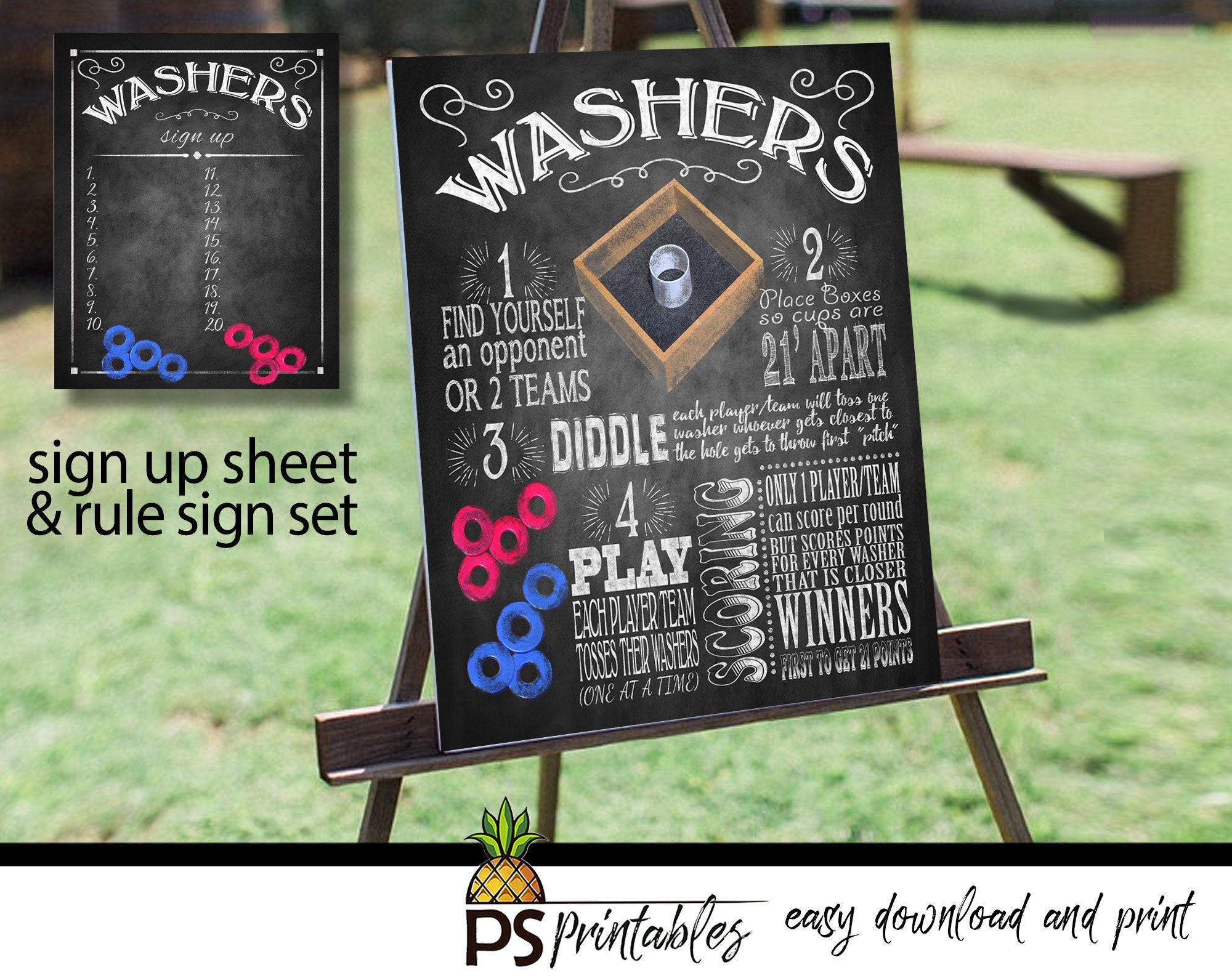 Yard Games WASHERS Yard Game Sign Bbq Yard Games WASHERS - Etsy