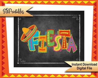 Printable Fiesta sign, Fiesta Birthday Sign, Wedding Fiesta, Fiesta Party Decor, Cinco De Mayo Decoration, Taco Party sign, printable fiesta