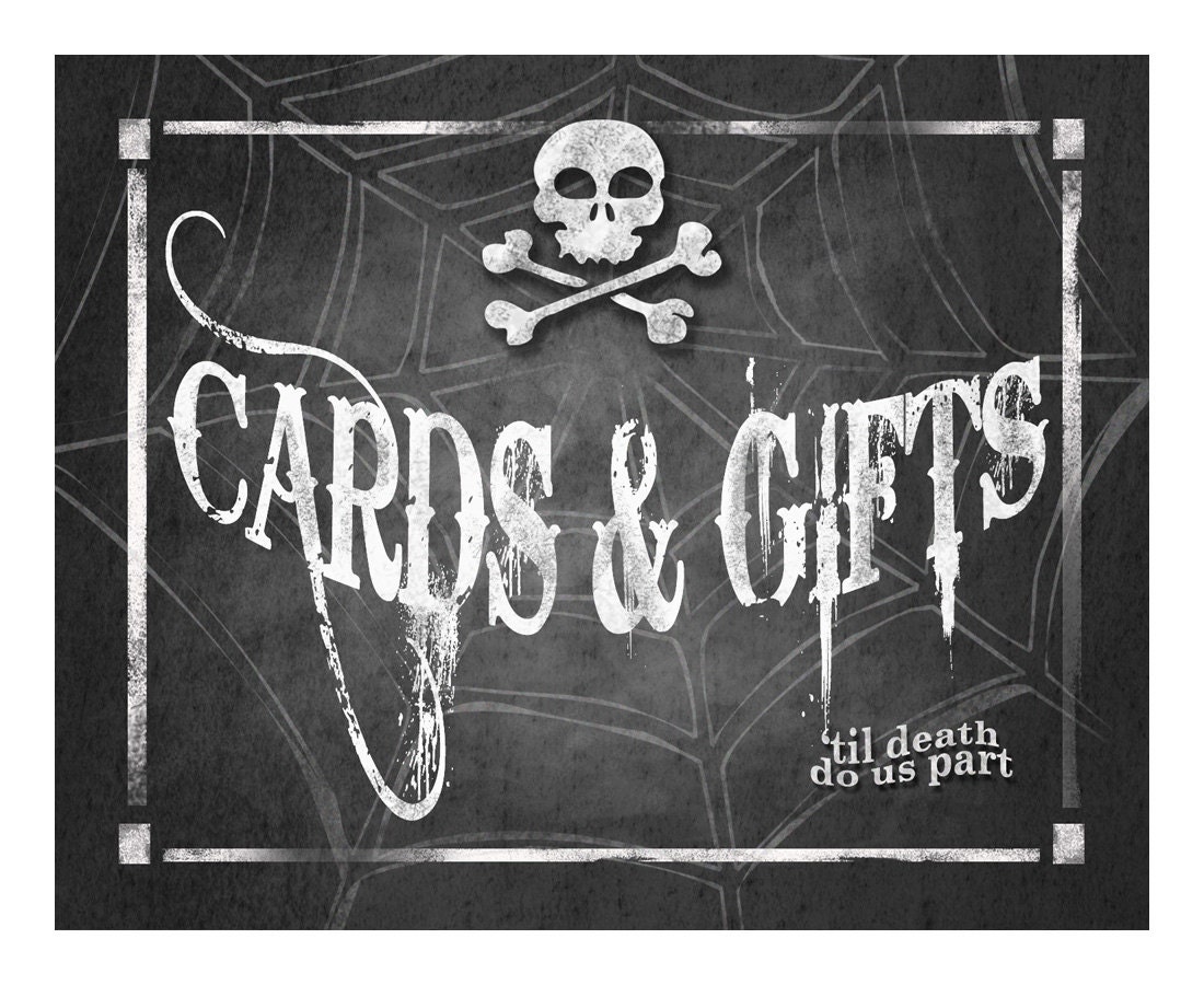 Halloween Wedding CARDS AND GIFTS Sign Printable Digital File | Etsy