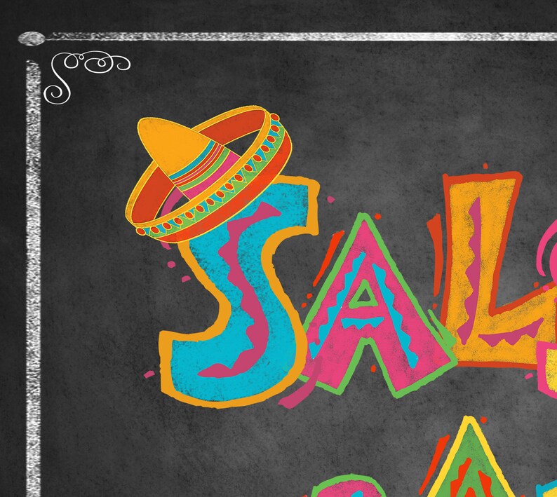 Fiesta Sign Salsa Bar sign Taco Party Sign Wedding fiesta Etsy