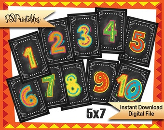 Fiesta Table Numbers Wedding Quinceanera each Piece Mini Flags